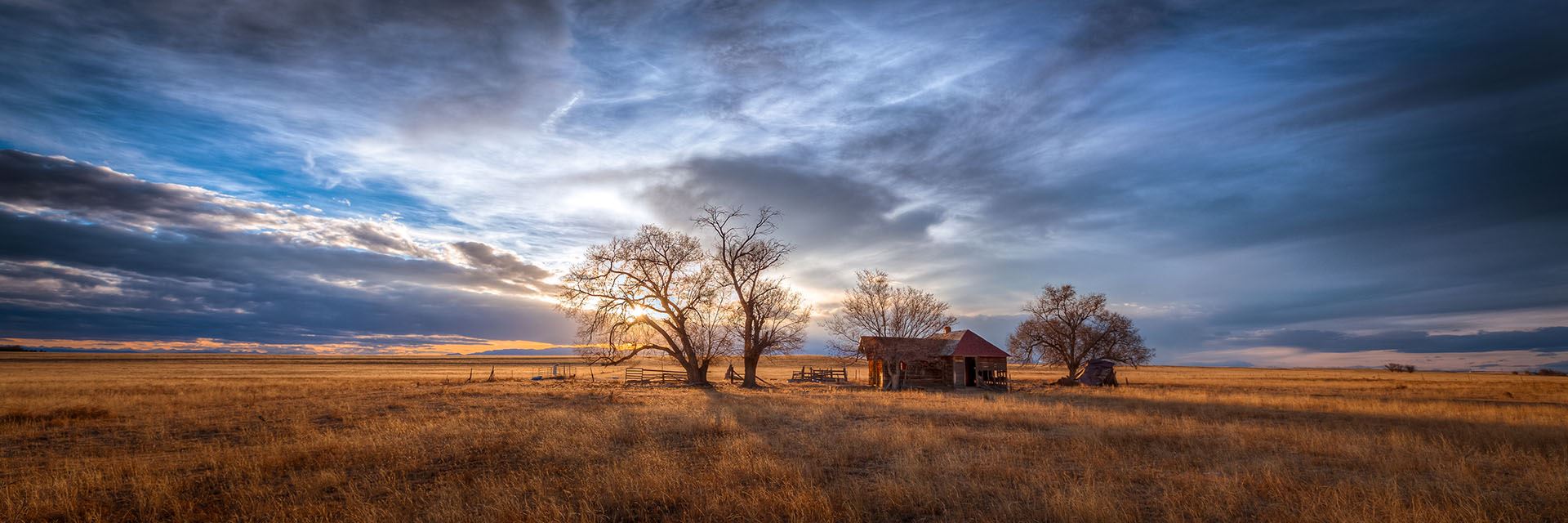 sunset and barn